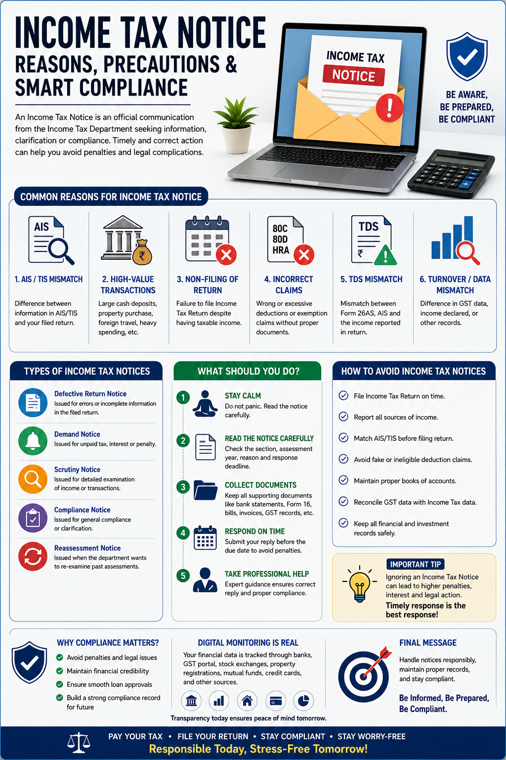 Income Tax Notice: Reasons, Precautions, and Importance of Proper Compliance